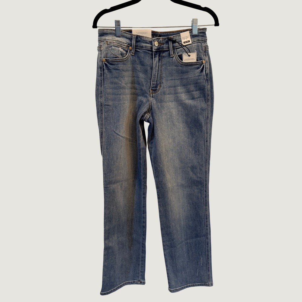 Judy Blue Dad Jeans Womens 5/27 Blue Mid Rise Straight Leg Distressed NWT
